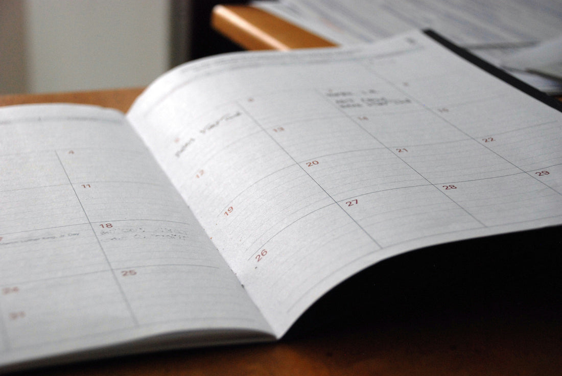 Image of a calendar, where someone is probably trying to schedule their next D&D session.