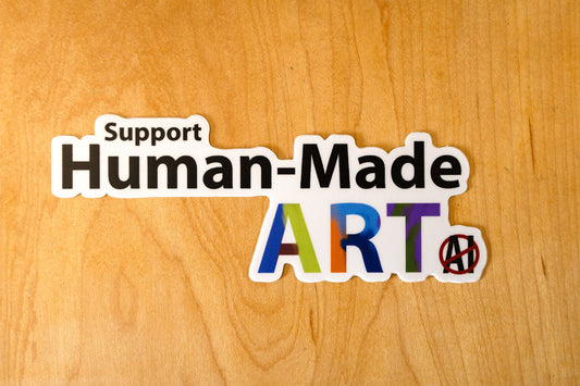 Support Human-Made Art Sticker